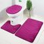 3Pcs en Kit Tapis de Bains-Toilettes Housse Couvercle Toilette Antidérapant Absorbant Coquillage en Rose Rouge Tapis WC en Flanelle - Maison