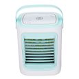 Mini climatiseur USB – Nosheir – 3 vitesses réglables, lumière LED – pour bureau, étudiant – Blanc et bleu clair