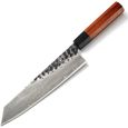 Couteaux de cuisine japonaise Couteau de Chef &agrave; la main 3 couches AUS-10 Steel Japonais 9 pouces Kirsuke Tranchement Pois416-0