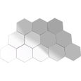 12pcs Miroir Autocollant Miroir Adhésif Décoratif Hexagone Sticker Mural 3D Acrylique Amovible Pour Maison Salle de Bain Mariage-0