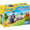 PLAYMOBIL - 70405 - PLAYMOBIL 1.2.3 - Train des animaux pour enfants de 18 mois et plus-0