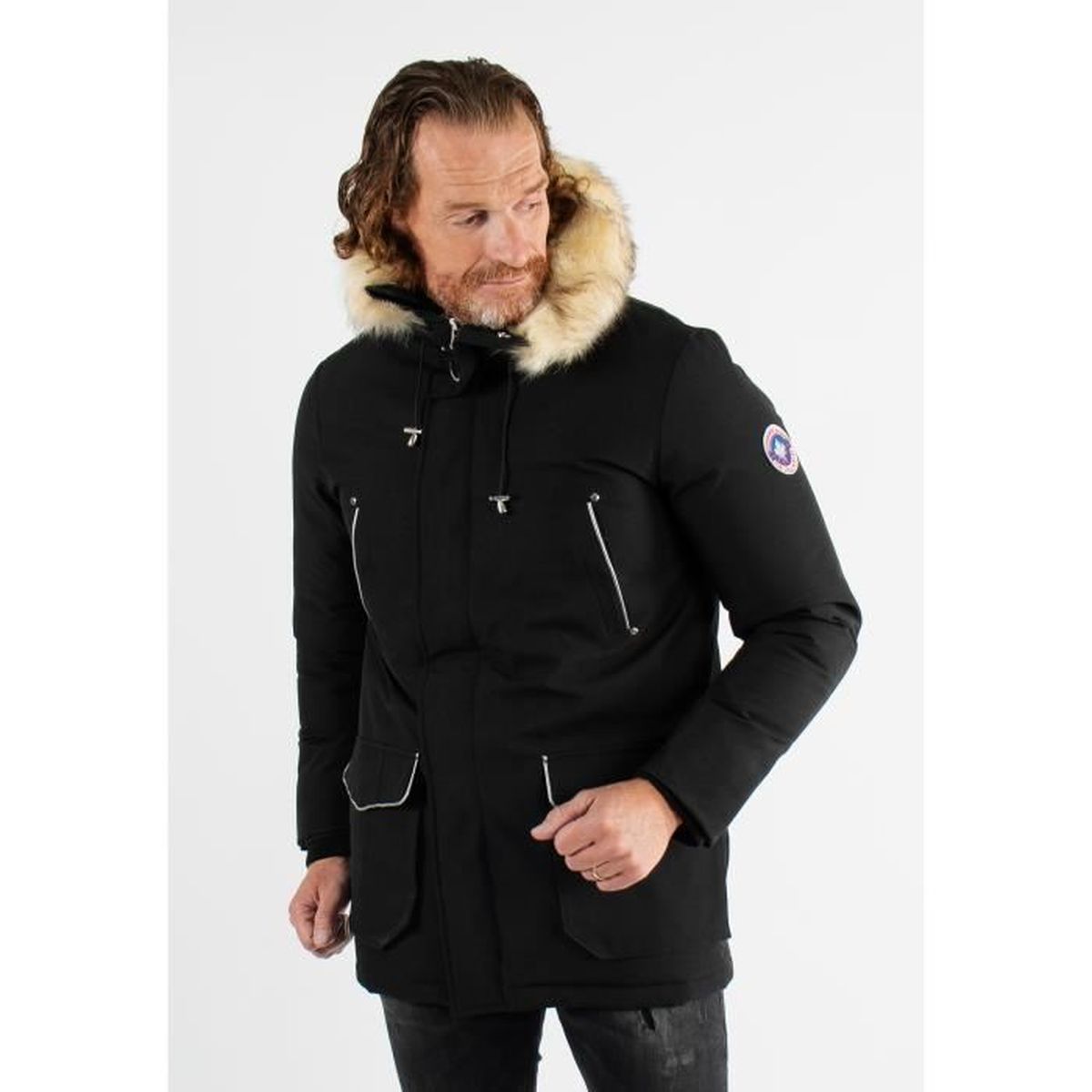 Veste Doudoune homme hiver avec grosse fourrure