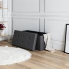 HOME DECO FACTORY COFFRE BANC PLIABLE PU GRIS