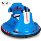 DREAMADE Voiture Electrique Auto-Tamponneuse Enfant 6V avec Télécommande 2,4G, Musique, Lumières LED, Ceinture de Sécurité, Bleu