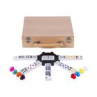 Jeu de dominos familial - ENGELHART - Dominos train mexicain Double 12 - Coffret en bois - 91 pièces colorées