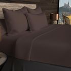 Drap plat en coton 57 fils 260x300 cm UNI brun, par Soleil d'ocre