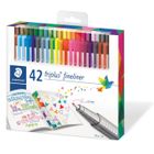 Feutres - Staedtler - Triplus FineLiner 334 - 42 Assortis - Pointe SuperFine 0,3 mm - Bureau