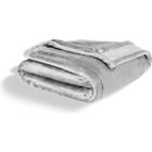 Plaid polaire Viscosoft - Plaid 220x240 - Plaid pour canape - Argent - Plaid flanelle Ultra doux et lavable en machine