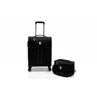 Lot valise cabine souple + Vanity "Ultra léger" - Lys Paris - Noir.