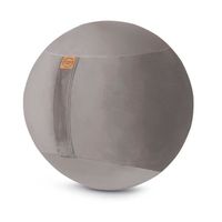 Sitting Ball - JumboBag - Samt Gris - Diamètre 65 cm - Housse lavable en machine - Boule ergonomique
