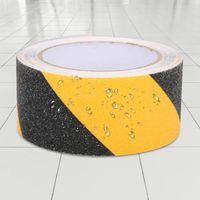 Fdit Ruban étanche Ruban PVC antidérapant noir jaune rubans adhésifs d'avertissement de sol imperméables givrés 50mm x 5m