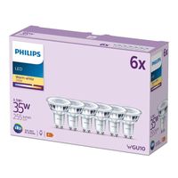 Philips pack de 6 ampoules LED GU10, blanc chaud