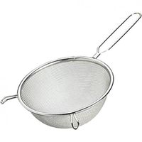 Tamis alimentaire avec filtre | Tamis à mailles fines | Passoire de cuisine en inox | Tamis pour farine | Passoire en acier inoxydable | Crépines de cuisine avec manche en bois