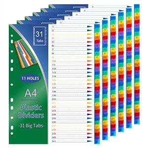 CLASSEUR 6 Pièces Index DIN A4, 1-31 Intercalaires pour Classeur à levier 31 Grandes Tabulations Plastique avec Numéros Imprimés.[G925]