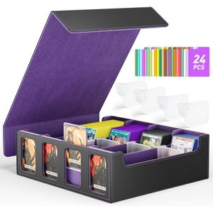 16 Boîtes De Rangement Transparentes + 32 étiquettes - Protection Cartes, Bijoux, Petits Objets - Dimensions 10,5 X 7,5 X 2,5 Cm