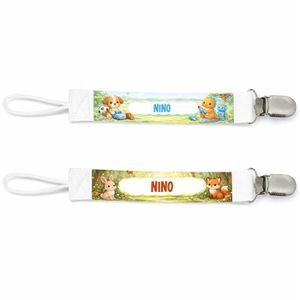 attache-tétine personnalisable au prénom de l'enfant ♥ nature attache-tétine personnalisable au prénom de l'enfant ♥ nature