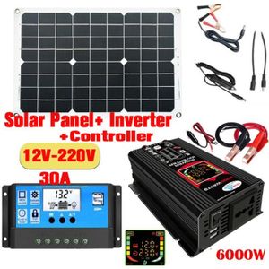KIT PHOTOVOLTAIQUE Kit 6000W 12Vto220V2-Système de panneaux solaires 