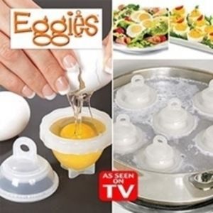 Lot de 6 moules à œufs à la coque en silicone anti-adhésif pour œufs durs.