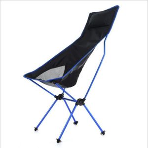 CHAISE DE CAMPING D bleu - Chaise pliante de camping portable, Chaise de pêche à long dossier, Chaise de plage en plein air
