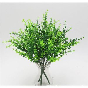 FLEUR ARTIFICIELLE Décoration florale,Plante artificielle en plastique herbe verte, 1 pièce, fausse feuille, buisson pour la maison - Type 9