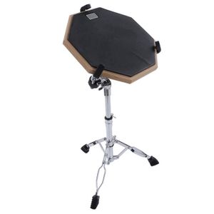 TAMBOURIN Dilwe Pad de batterie Tambour Practica Pad, ABS Pad Percussion Instrument Practice Set Kit avec Stand instruments kanjira
