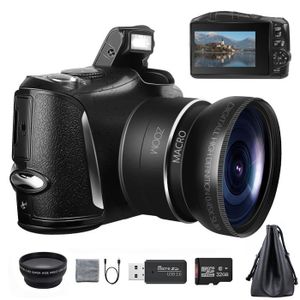 16 x zoom numérique rechargeable pour enfants Appareil photo numérique 48 MP HD compact appareil photo LCD 2,7 avec carte SD de 32 Go et 2 piles 