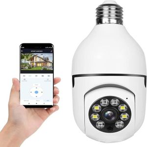 AMPOULE INTELLIGENTE Ampoule E27 1080P Panoramique 360 Degrés Wifi Smart Home Surveillance Cam Avec Détection De Mouvement, Communication Bidirect[J2706]