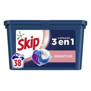 SKIP Lessive Liquide Sensitive Peaux Sensibles & Bébés 2,65l - 53 Lavages -  2650 ml