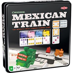 DOMINOS Jeu de dominos Mexican Train TACTIC - Boîte métal 