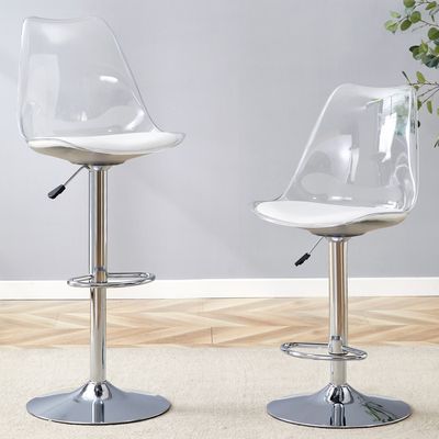 ALFORDSON Odette Tabouret de bar, tabouret de cuisine, pivotant à hauteur réglable, tabouret de comptoir en bois, vérin à gaz, cuir synthétique boutonné, blanc ALFORDSON Odette Tabouret de bar, tabouret de cuisine, pivotant à hauteur réglable, tabouret de comptoir en bois, vérin à gaz, cuir synthétique boutonné, blanc