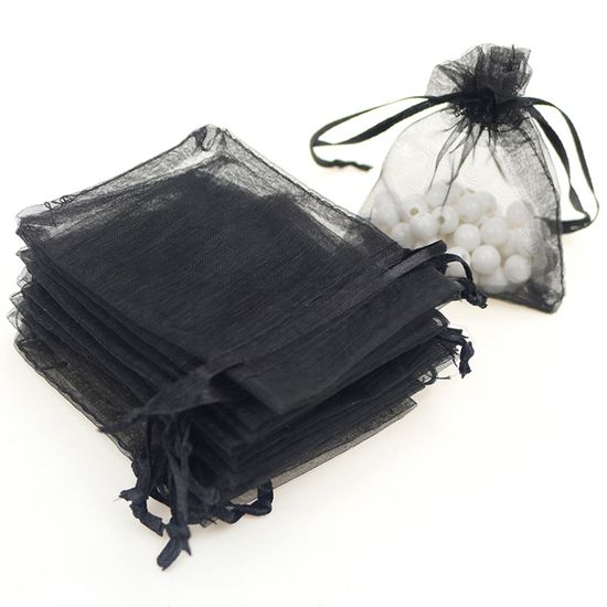 Sachets En Organza Blanc 9x12 Cm - Lot De 100, Avec Cordon De Serrage, Pour Emballage Cadeaux, Bonbons, Bijoux