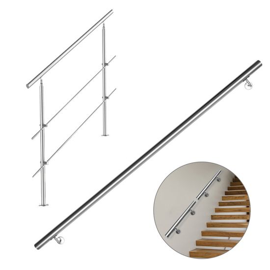Lot De 2 Rampes D'escalier D'extérieur En Forme De U, Barre D