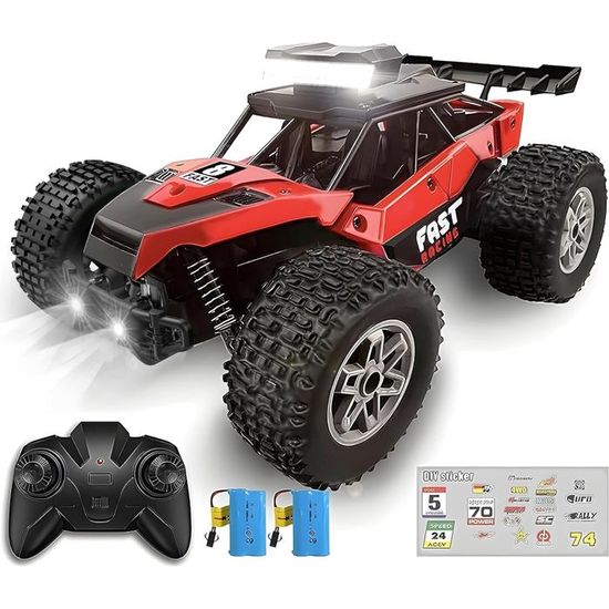 Voiture Télécommandée CHENKEE 1/18 – Avec Phares Lumineux, Facile à Contrôler, Cadeau Dès 3 Ans (rouge)