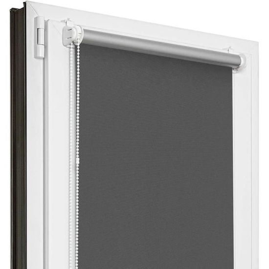 Store Enrouleur Occultant Thermique K-home - 35x150 Cm, Gris, Sans Perçage, économie D'énergie, Montage Facile