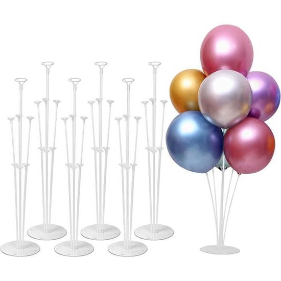 Kit de support de ballon de bureau, support de colonne, support transparent  réutilisable, fête d'anniversaire