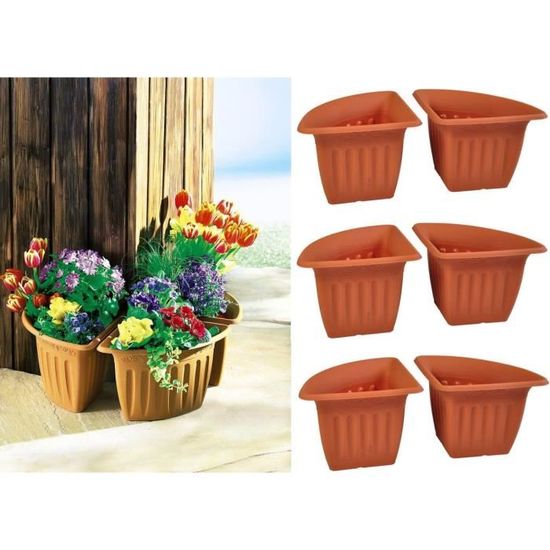 ORTEN - Lot De 3 Pots De Fleurs Intérieur Plastique Diamant - 12 Cm, Rouge - Pour Plantes, Herbes, Cactus