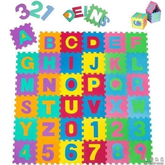 Puzzle tapis mousse - Aubays - 36 pcs - Jeu éducatif - Enfant - Rose - 32x32 cm