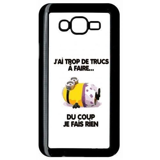 Coque Samsung Galaxy J7 Citation Minion Je Fais Rien Cdiscount Telephonie