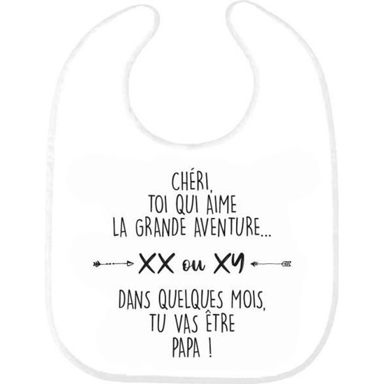 Bavoir bébé imprimé citation humour naissance Dans quelques moi tu vas être papa ref0228