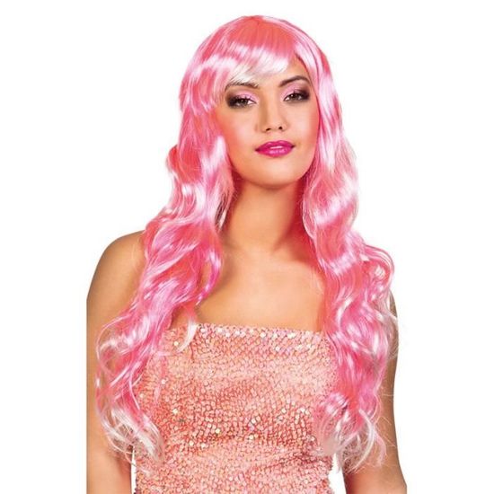 perruque femme rose