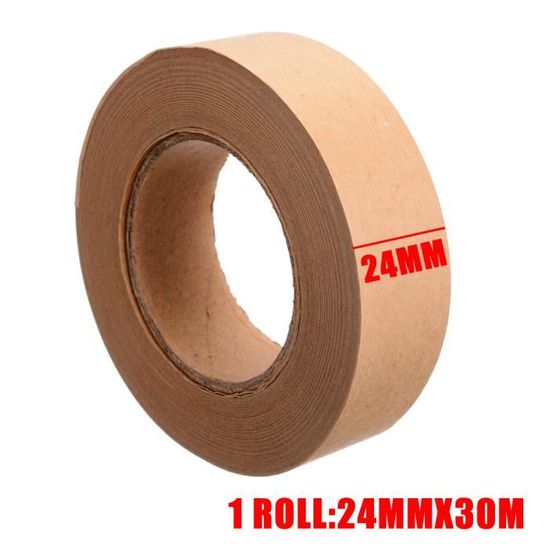 Rouleau De Ruban Papier Kraft Gommé 24 Mm X 45 M - Marron - Pour Cadres Photos, Emballage Ou Travaux Créatifs