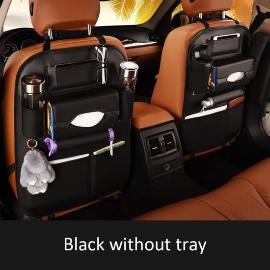Organiseur - rangement,Sac arrière de siège de voiture en cuir  PU,universel,auto,boîte de rangement latérale pour - black[A3373] -  Cdiscount Auto