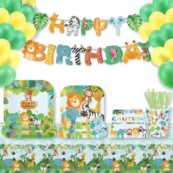 Kit Déco Anniversaire 3 Ans - Vaisselle, Ballons, Bannière, Nappe - Garçons & Filles