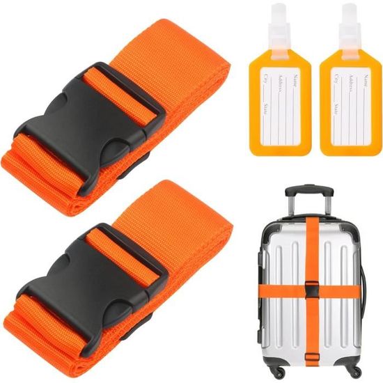 Lot de 2 Sangle de Bagage Ceinture à Bagages Réglable Sangle Bagage de