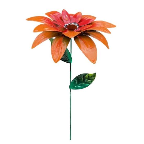 Piquets de fleurs en métal jardin hémérocalle ornements Art Floral artisanat décor pour pelouse Orange