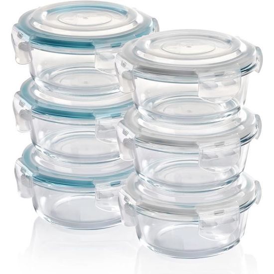 Relaxdays Boîtes alimentaires en verre, lot de 4, couvercle hermétique