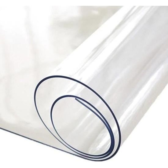 Nappe Transparente épaisseur 2 mm – Rectangle 90 x 150 cm – Film épais Protection PVC Transparent 2 MM - Roulé sur Tube (sans Plis)