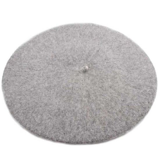 Béret Français Fille Laine Couleur Unie - Chapeau Artiste Automne Hiver Élégant