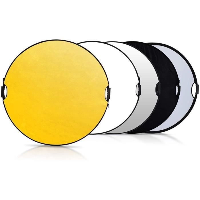 Réflecteur De Lumière, 5 En 1 Réflecteur 24 Pouces/60cm Portable