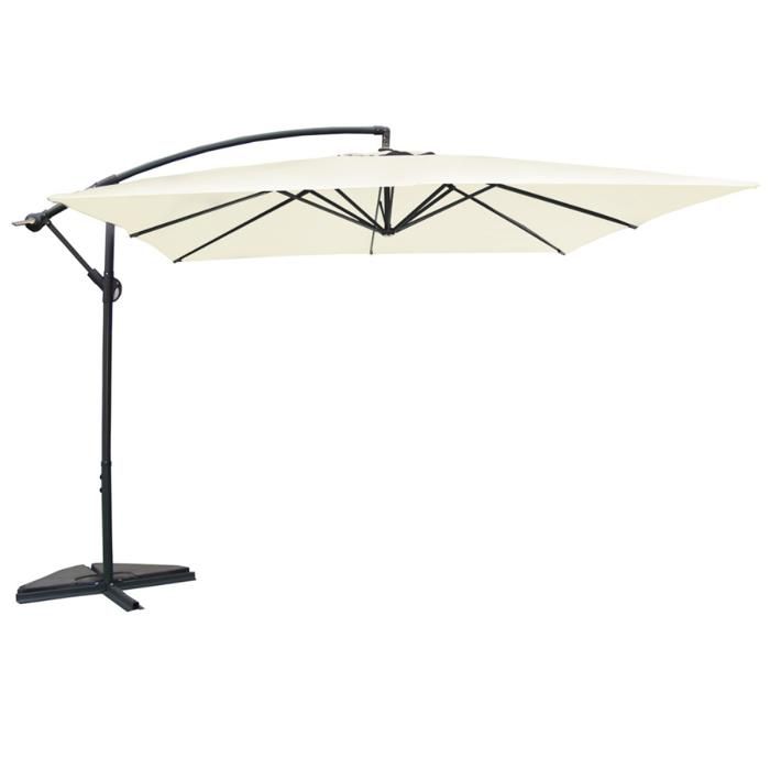 SOLENZARA - Parasol carré écru 3x3mètres